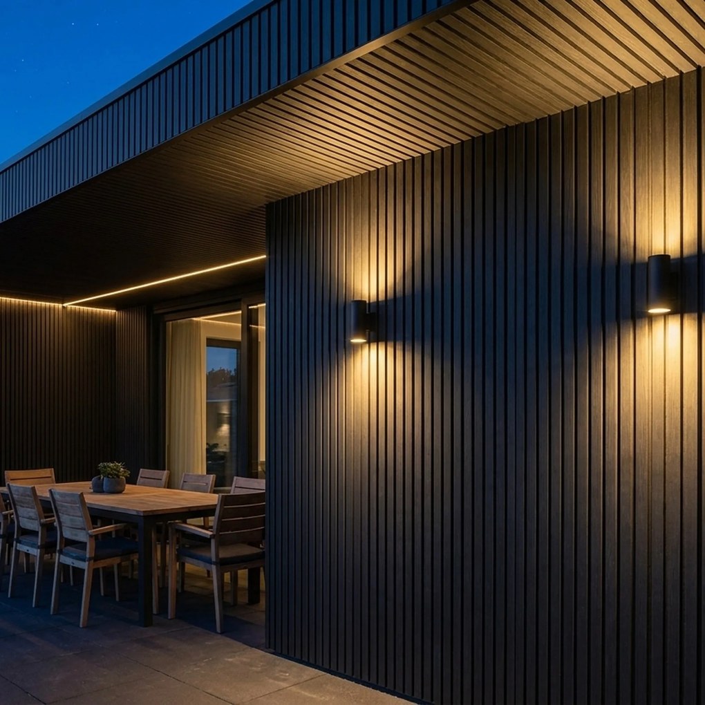 Buitenpanel Zwart 290cm | Gevelbekleding | Tuin | 3D Houtnerf