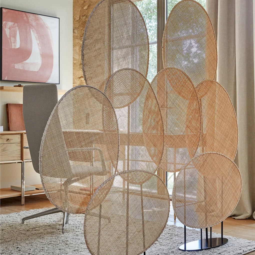 Kamerscherm, geweven rotan, CANOPÉE, ontwerp Emmanuel Gallina
