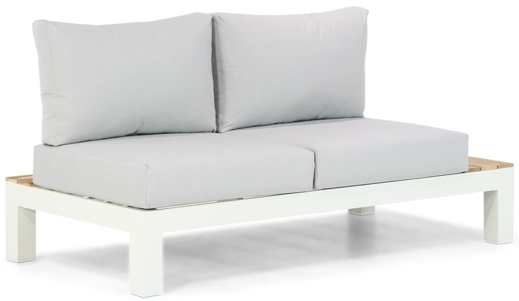 Loungeset 5 personen Aluminium/Teak Wit Lifestyle Garden Furniture Ravalla/Seaside