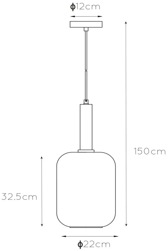 Lucide Joanet hanglamp 22cm 1x E27 zwart