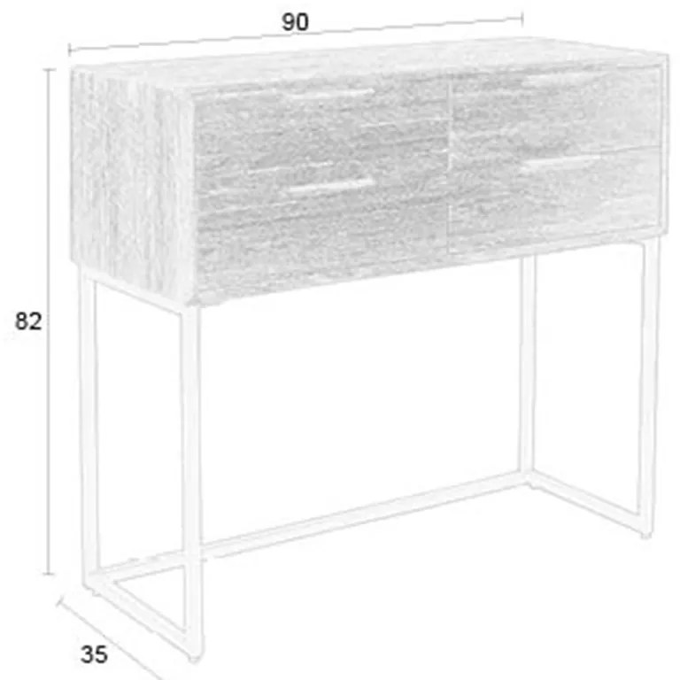 Sidetable Met Lades Teakhout 90 Cm - 90 X 35cm.