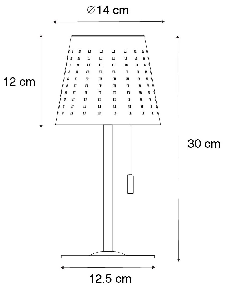 Buiten tafellamp blauw incl. LED 3-staps dimbaar oplaadbaar en solar - Ferre Design IP44 Buitenverlichting