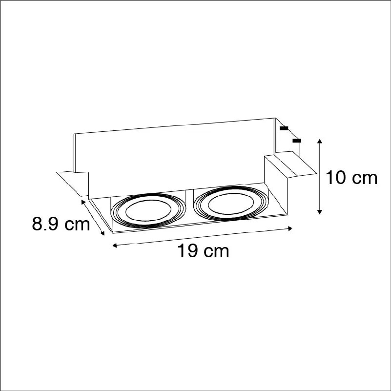 Inbouwspot wit GU10 draai- en kantelbaar trimless 2-lichts - Oneon Modern GU10 Binnenverlichting Lamp