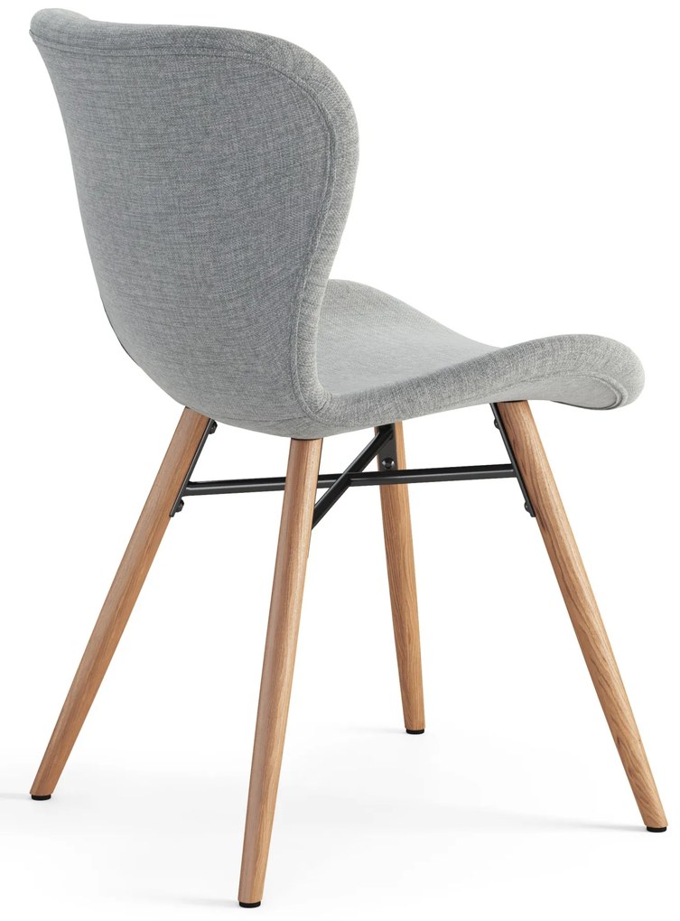 ALTEA Grijs (stof Rio 180)/poten natuur eiken – MODERNE STOEL VOOR WOONKAMER/EETKAMER/KEUKEN/KANTOOR