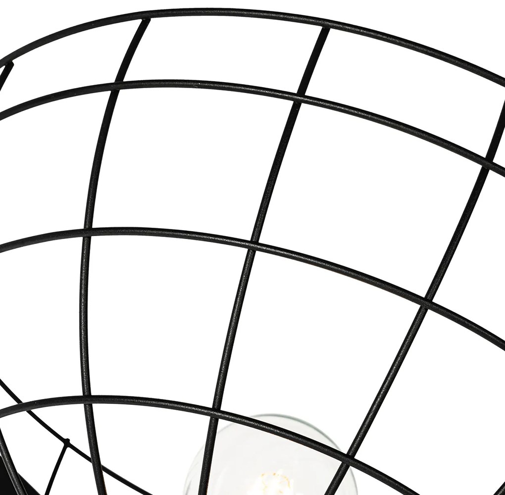 Industriële vloerlamp zwart 50 cm verstelbaar - Hanze