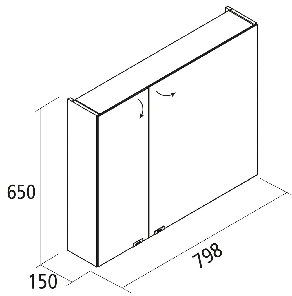 Muebles Ally spiegelkast 80x65cm