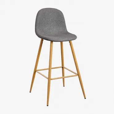 Verpakking Van 4 Glamm Hoge Krukken Grijs – Antraciet & ↑75 Cm & Natuurlijk Hout - Sklum