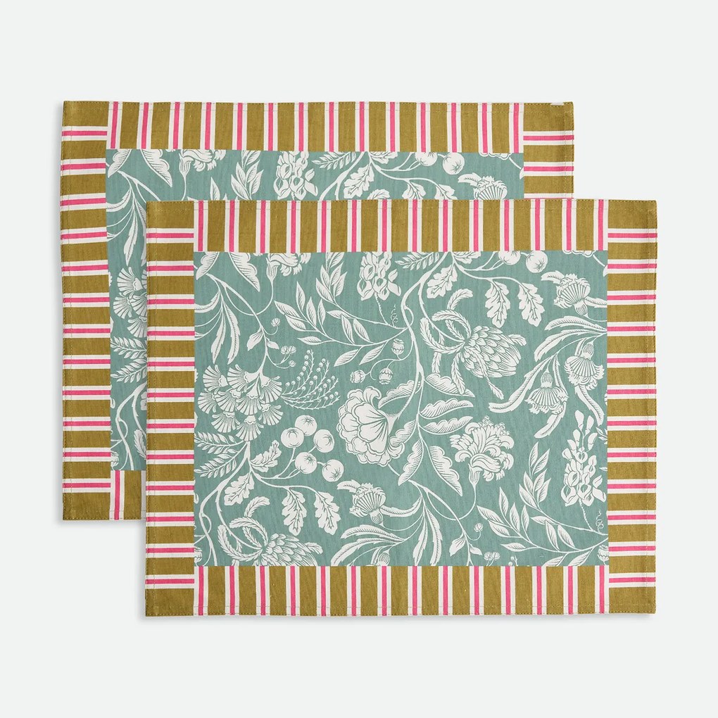 Set van 2 bedrukte placemats, katoen, LINDA