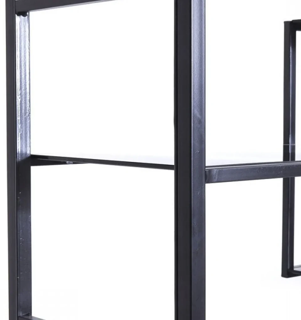 Kare Design Loft Laag Wandrek Staal Met Glas - 115x30x100cm.