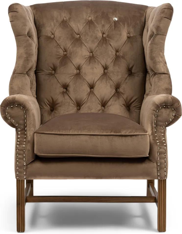 Rivièra Maison - Franklin Park Wing Chair, velvet III, golden mink - Kleur: goud