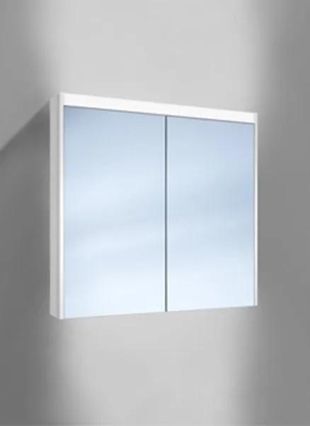 Schneider O-Line spiegelkast m. 2 deuren met LED verlichting boven en indirecte verl. onder 90x74.5x12.8cm v. opbouwmontage 1642900202