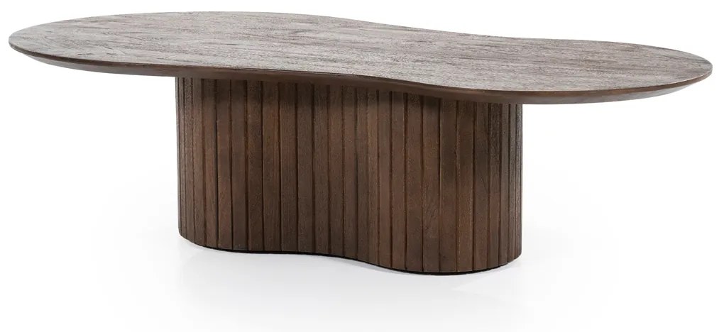 Bruine Salontafel Organische Vorm - 130 X 70cm.