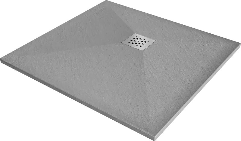 Mexen Stone+ composieten vierkante douchebak 70 x 70 cm, grijs-beton - 44617070