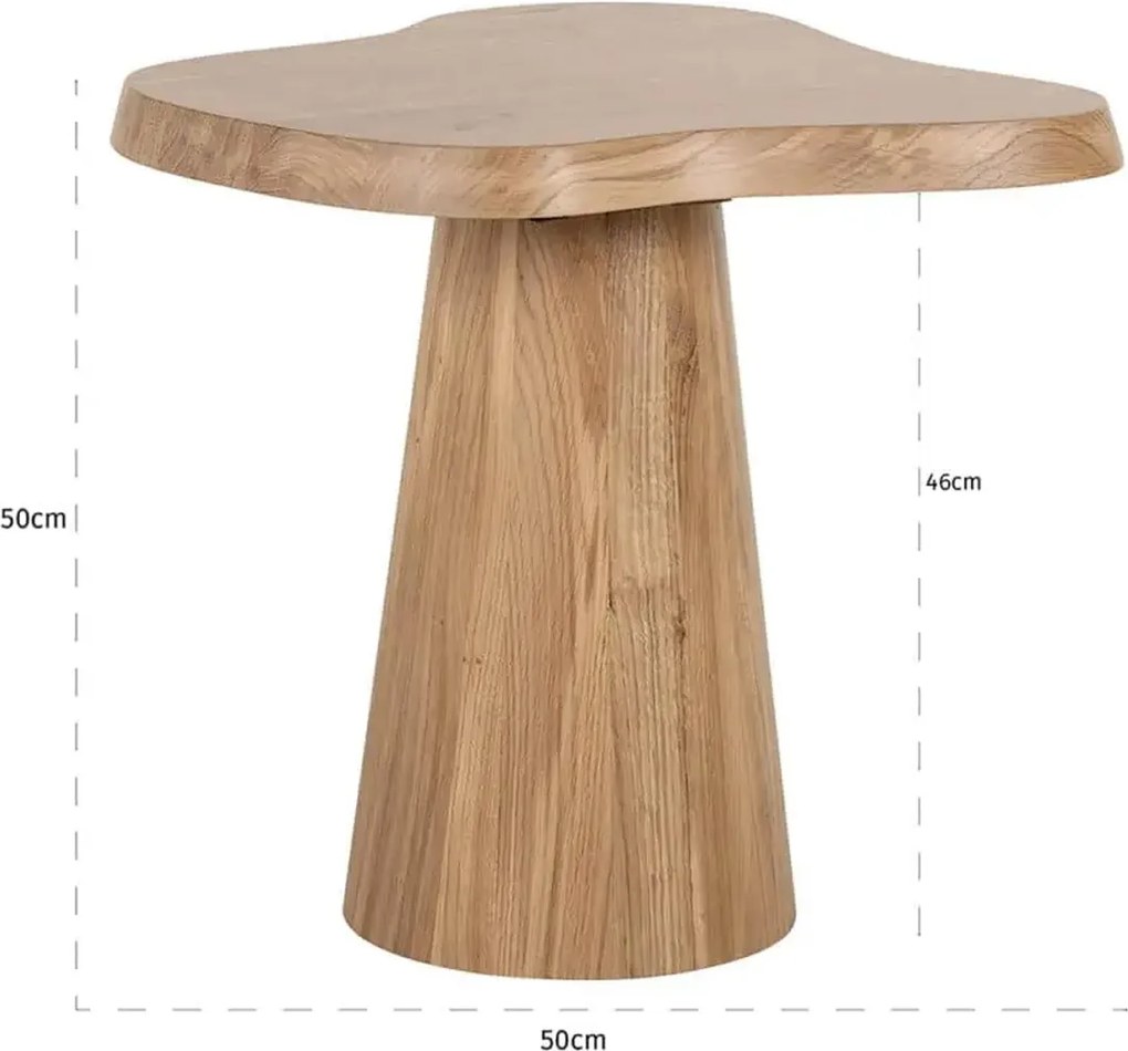 Richmond Interiors Riva Design Bijzettafel Eiken Organisch - 50 X 50cm.