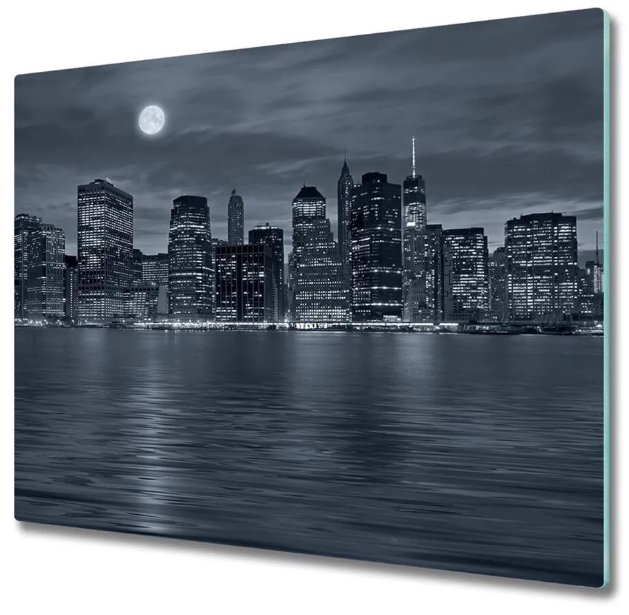 snijplank glas New york 's nachts 60x52cm