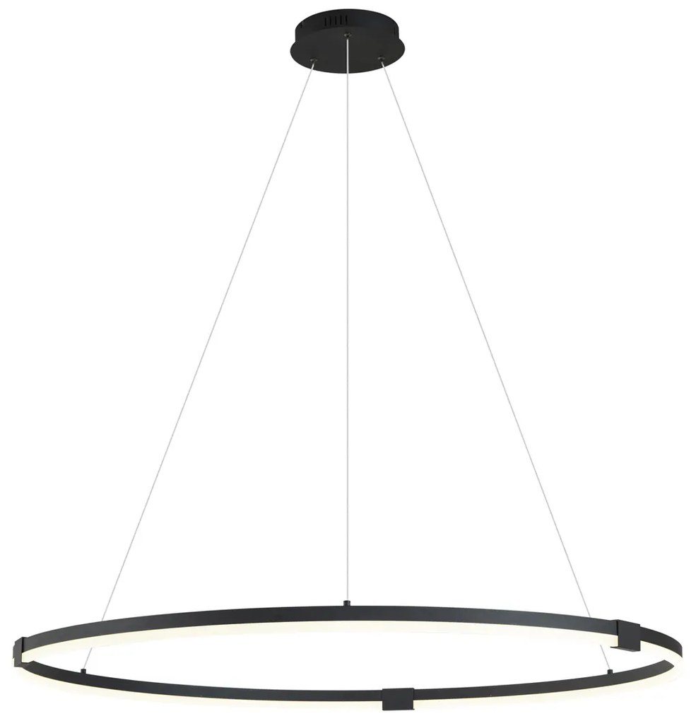 Design hanglamp zwart 120cm incl. LED 3-staps dimbaar - Anello Design rond Binnenverlichting Lamp