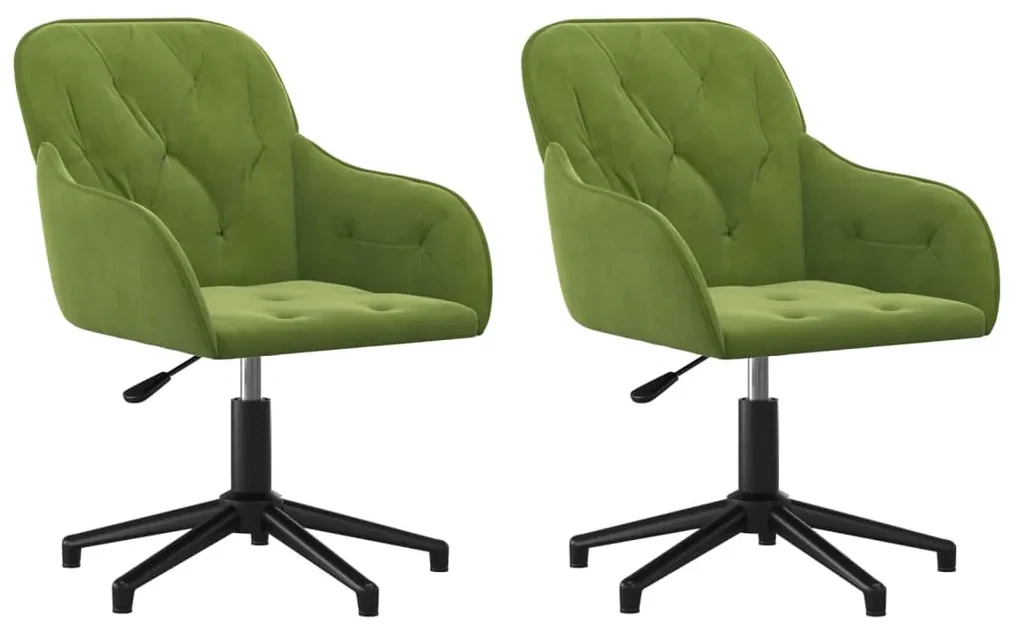 vidaXL Eetkamerstoelen draaibaar 2 st fluweel lichtgroen