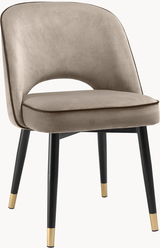 Fluwelen stoelen Cliff, 2-delig