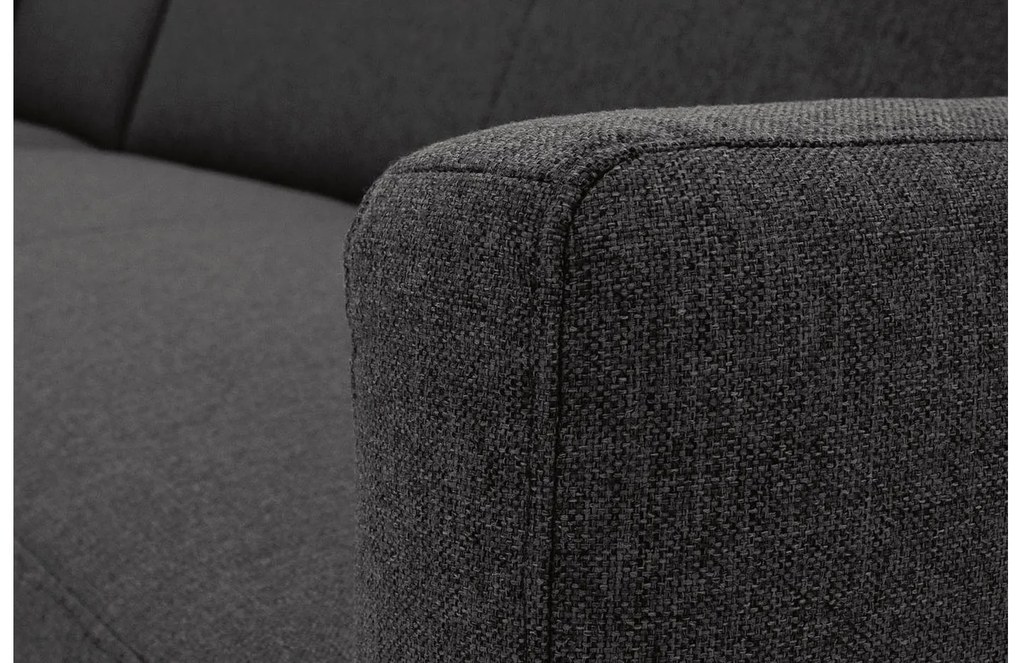 Goossens  Key West grijs, stof, 3-zits, modern design met ligelement links