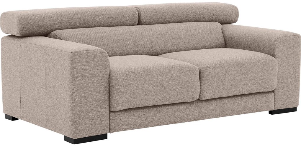 Goossens Bank Nora beige, stof, 2-zits, stijlvol landelijk