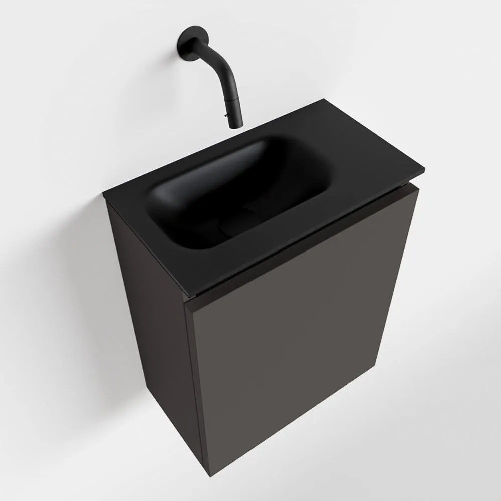 Mondiaz Ture 40cm toiletmeubel dark grey met wastafel urban links geen kraangat