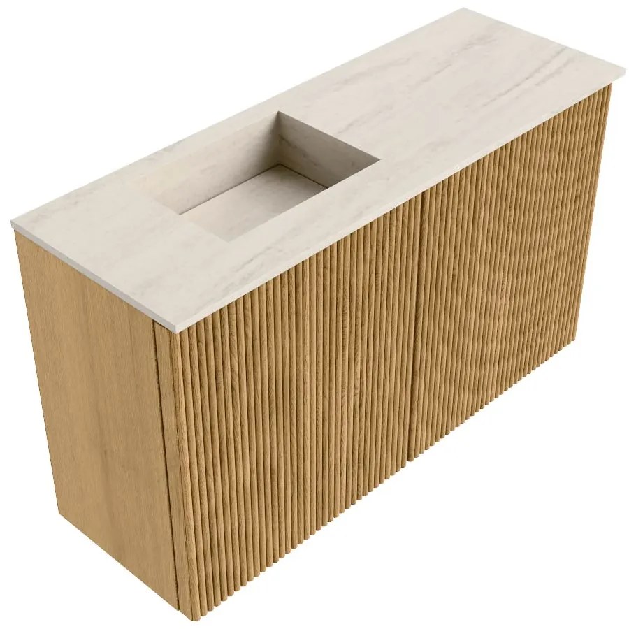 Mondiaz Joya DLux 70cm toiletmeubel oak met wastafel faye links 1 kraangat meli