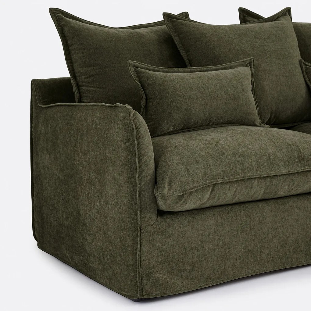 Hoekbank rechts, met afneembare hoes, 4-zits, in gemêleerd polyester, ODNA