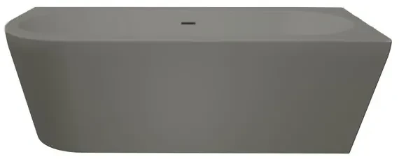 Xenz Charley half vrijstaand bad acryl 180x80x60cm rechts cement met badvulcombinatie zwart mat
