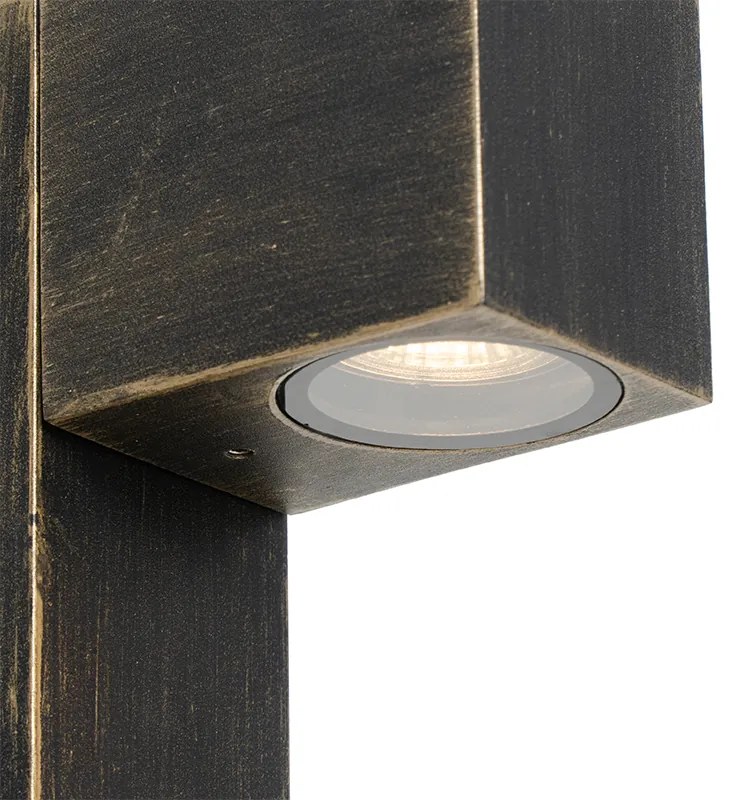 Industriële staande buitenlamp antiek goud 35 cm IP44 - Baleno
