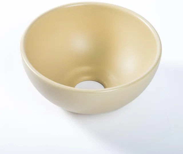QeramiQ Dely Waskom - 20x20x9cm - keramiek - rond- beige SW1102406