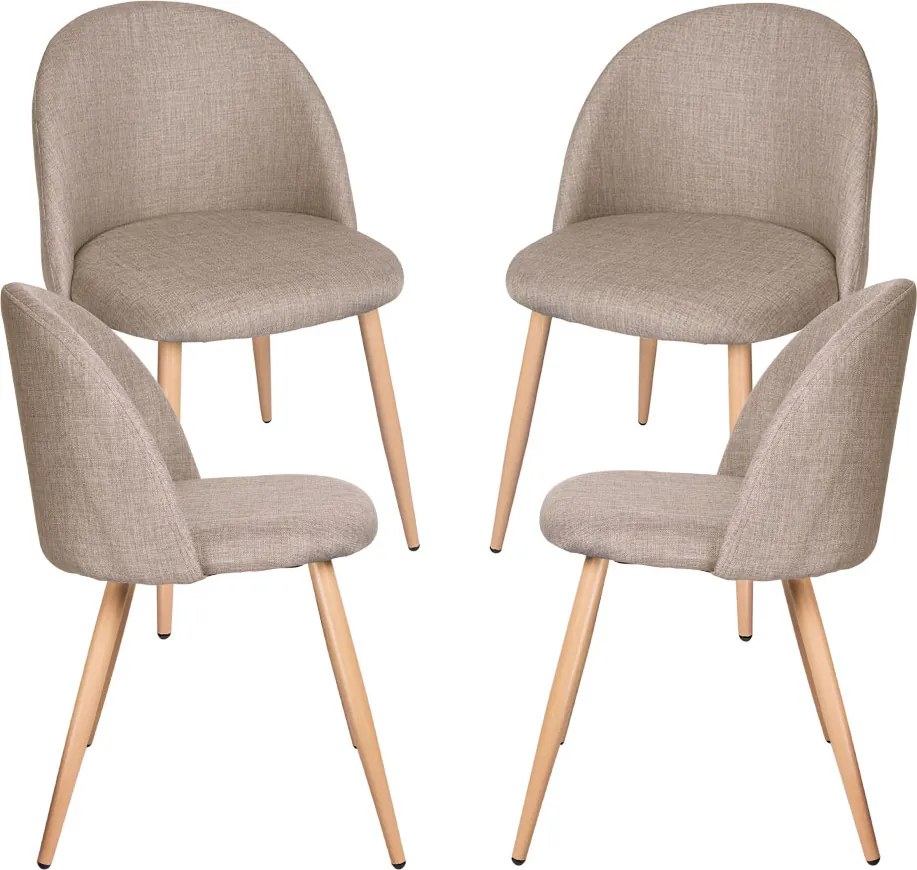 Set 4 Vint Stoffen Stoelen