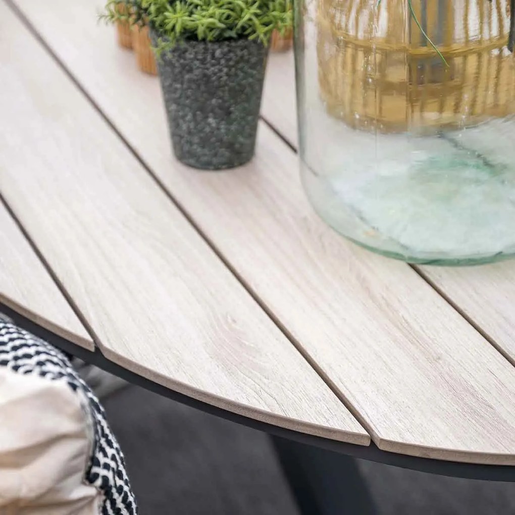 Garden Impressions Stevie tuinset 5-delig taupe - Tulli tuintafel 180x115 cm - light teak vironwood