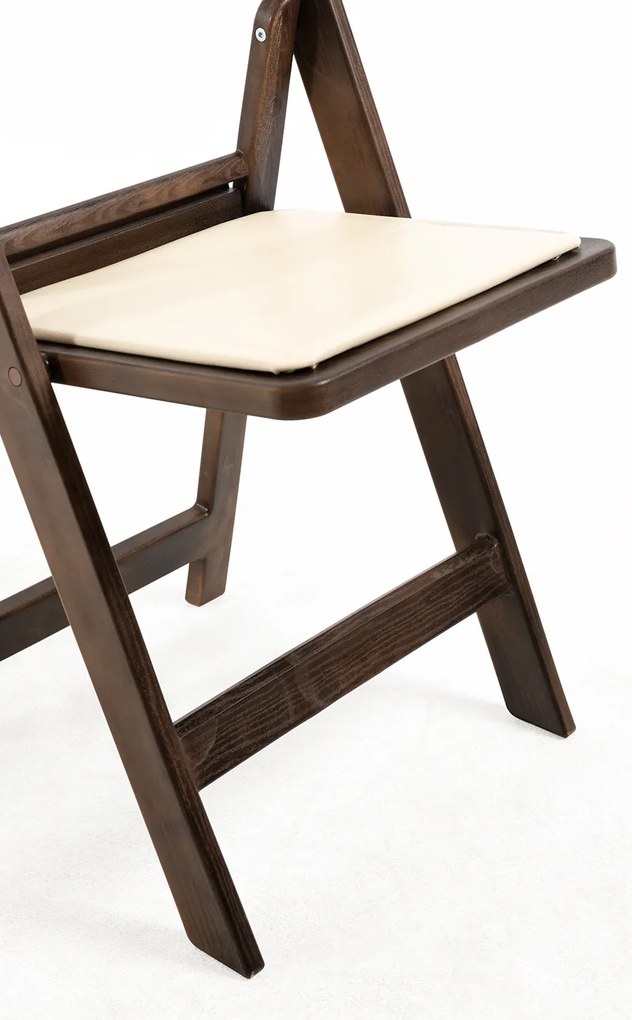Pak 4 opvouwbare Gala stoelen met kussen met houteffect