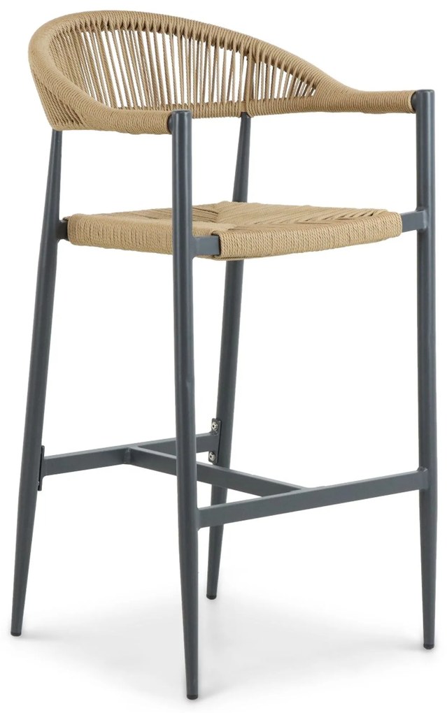 Barstoel Aluminium/rope Taupe-naturel-bruin De Laan Granada