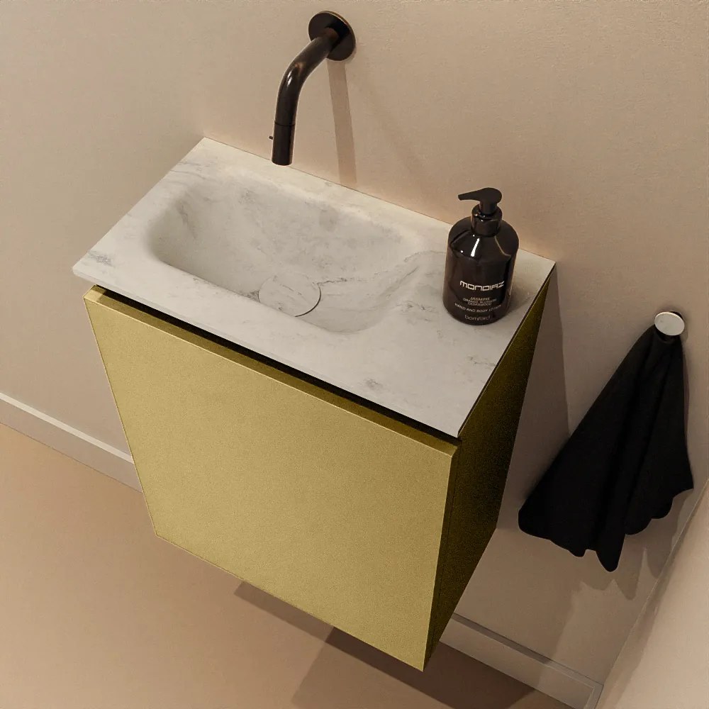 Mondiaz Ture DLux toiletmeubel 40cm oro met wastafel opalo links zonder kraangat