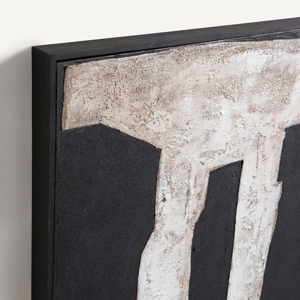 Handgeschilderd schilderij, met stofapplicatie, APIA