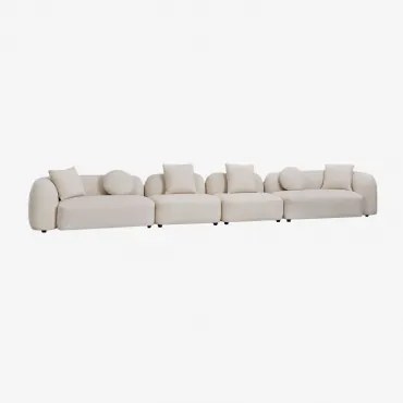 4-delige Modulaire Bank In Chenille Coco Chenille Dik Wit - Sklum