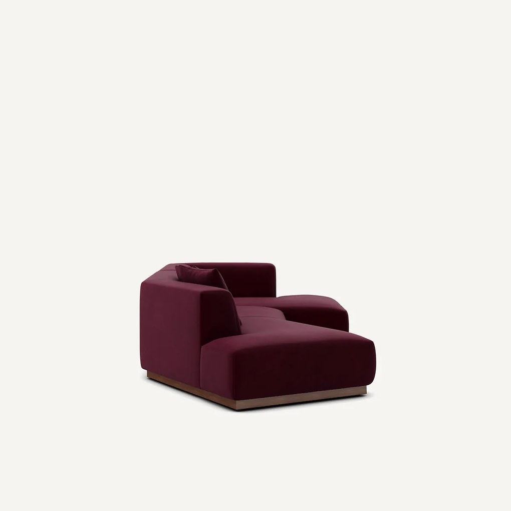 Rechter open hoekbank in fluweel, Jacopo