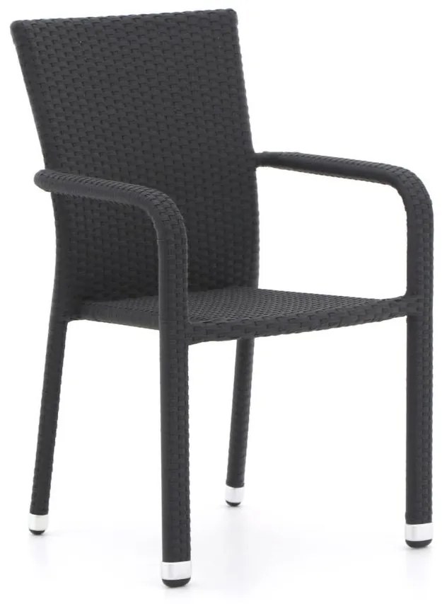 Dining tuinstoel | Forza  Fossano | Wicker (vlechtwerk) | Zwart | Stapelbaar | Kees Smit Tuinmeubelen