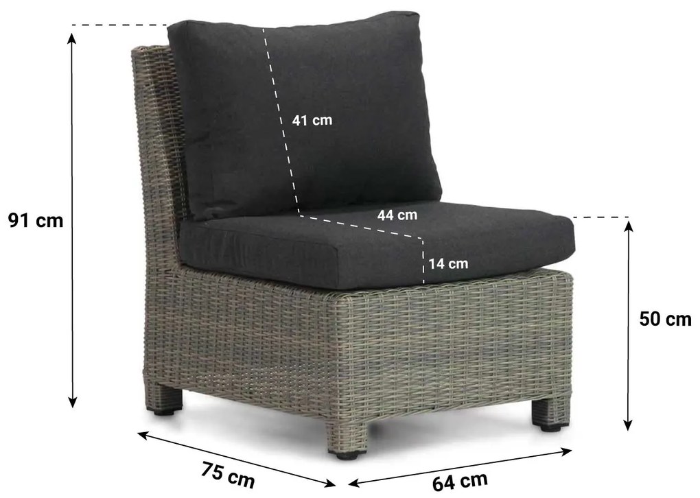 Hoek loungeset 6 personen Wicker Taupe  Garden Collections Lusso