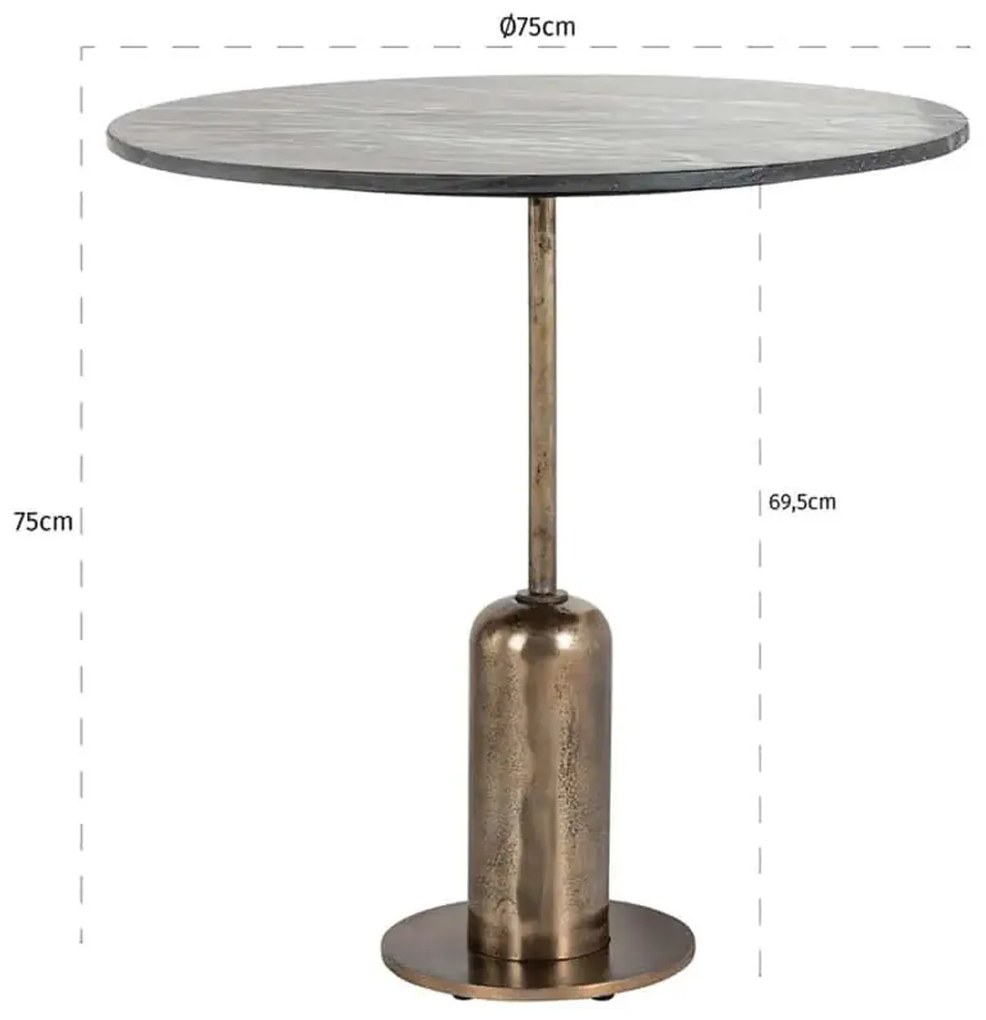 Richmond Interiors Logan Marmeren Eettafel Diameter 75 Cm - 75 X 75cm.