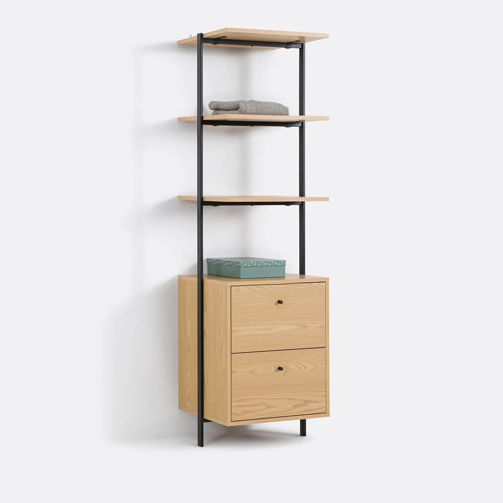 Kleerkamermodule met 3 legplanken en 2 lades, Talist