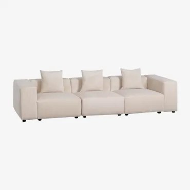 Bruna Modulaire 3-zitsbank ↔︎315 Cm Met Hoge Armleuning Corduroy Beige – Linnen - Sklum