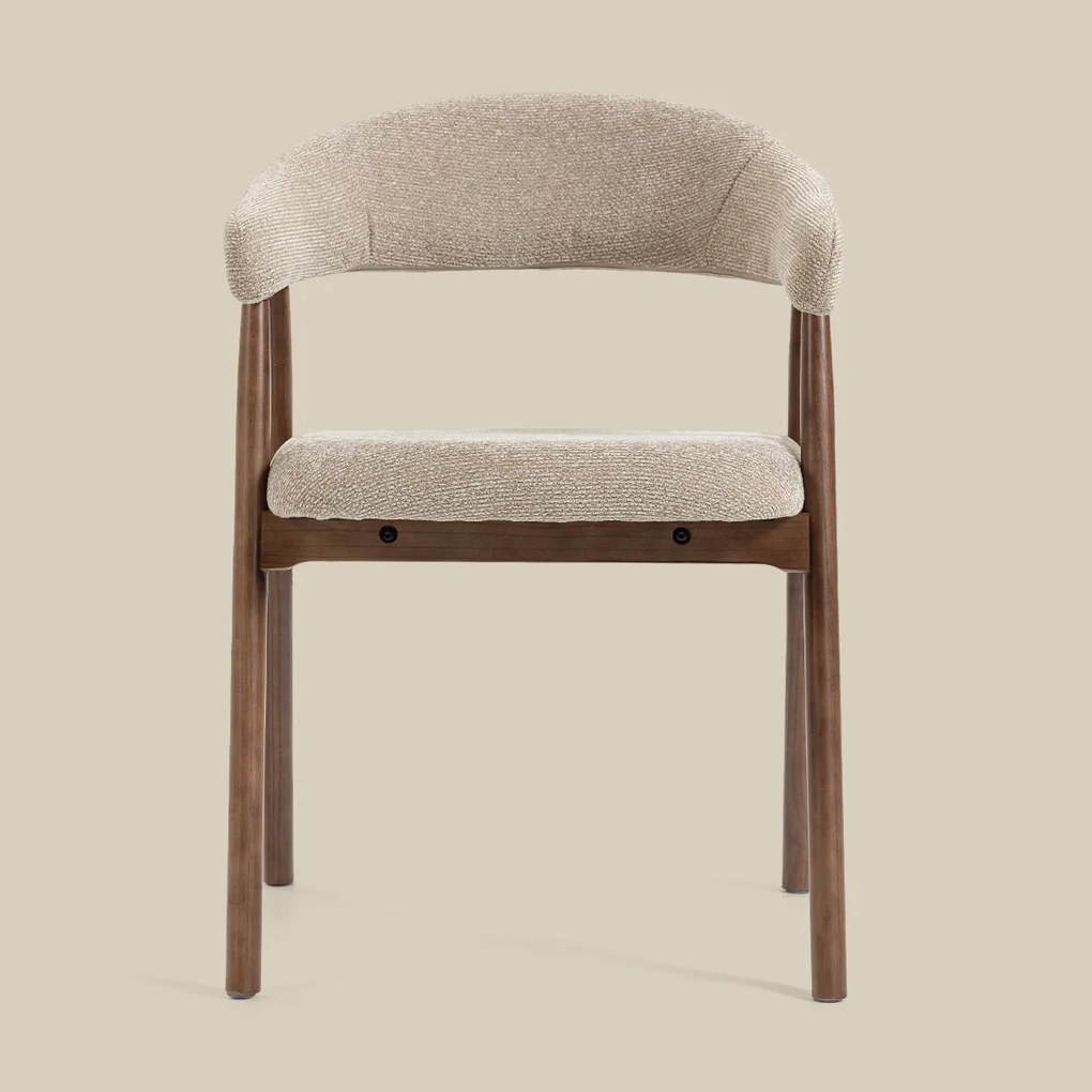 Walnoot Eetkamerstoel Ronde Rugleuning