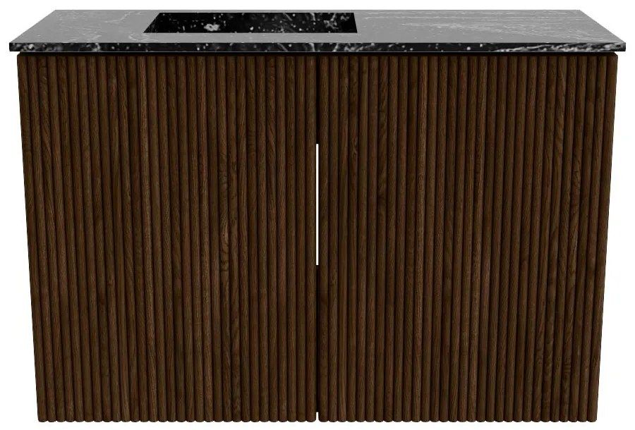 Mondiaz Joya DLux 60cm toiletmeubel walnut met wastafel faye links zonder kraangat lava