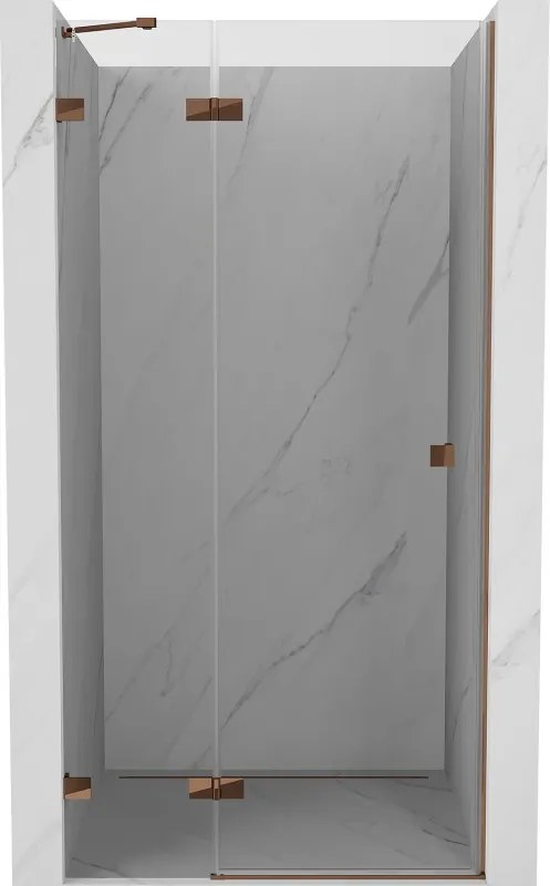 Mexen Lunar scharnierende douchedeur links 125 cm, transparant, roze goud - 834-125-000-60-00-L