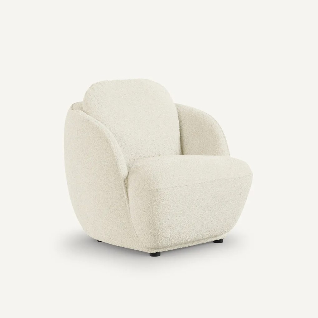 Fauteuil in bouclette stof, bolvormig, Alpine