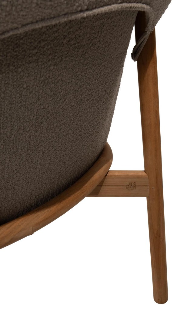 4 Seasons Outdoor Tess teak tuinstoel met bouclé bekleding  Tuinstoel    taupe weerbestendig