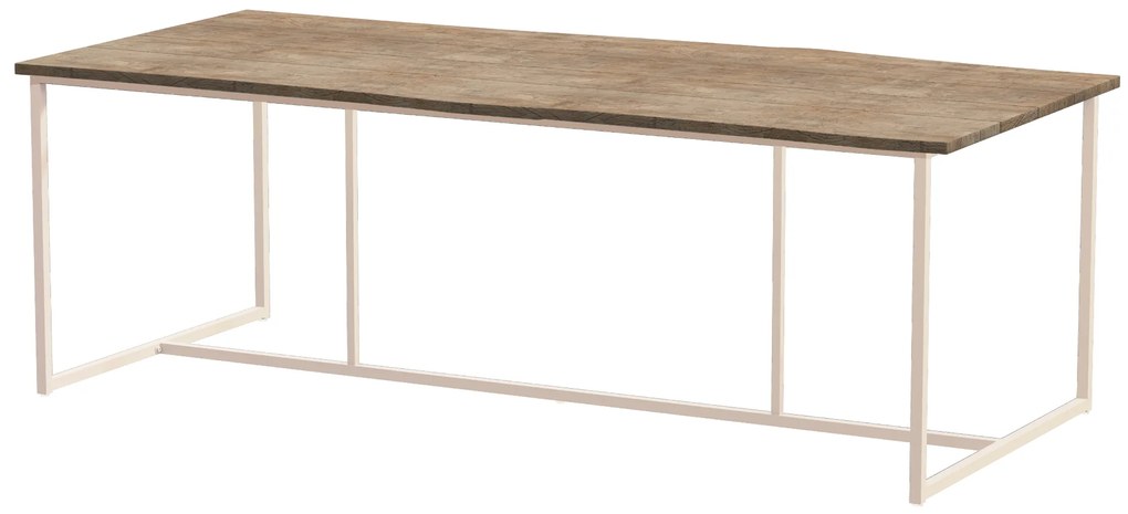 4 Seasons Outdoor Valencia tuinset latte met Quatro tafel met Robusto teak blad 220 cm * Sale * Tuinset beige weerbestendig
