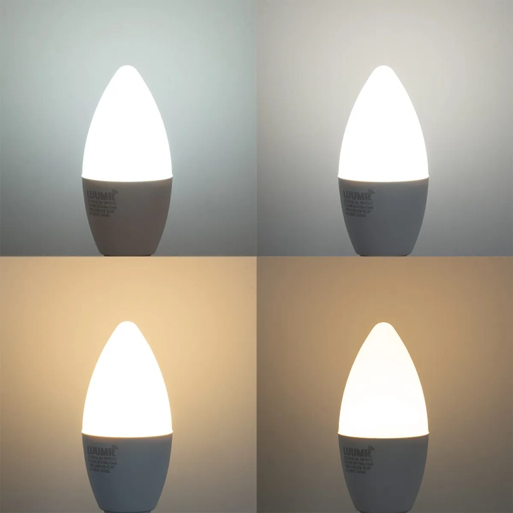 Set van 5 E14 dimbare LED lampen C37 opaal 4.9W 470 lm 2700-6500K